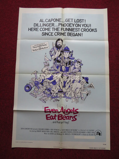 EVEN ANGELS EAT BEANS FOLDED US ONE SHEET POSTER GIULIANO GEMMA BUD SPENCER 1973