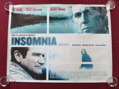 INSOMNIA UK QUAD (30"x 40") ROLLED POSTER AL PACINO ROBIN WILLIAMS 2002