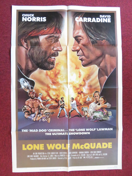 LONE WOLF MCQUADE FOLDED US ONE SHEET POSTER CHUCK NORRIS DAVID CARRADINE 1983