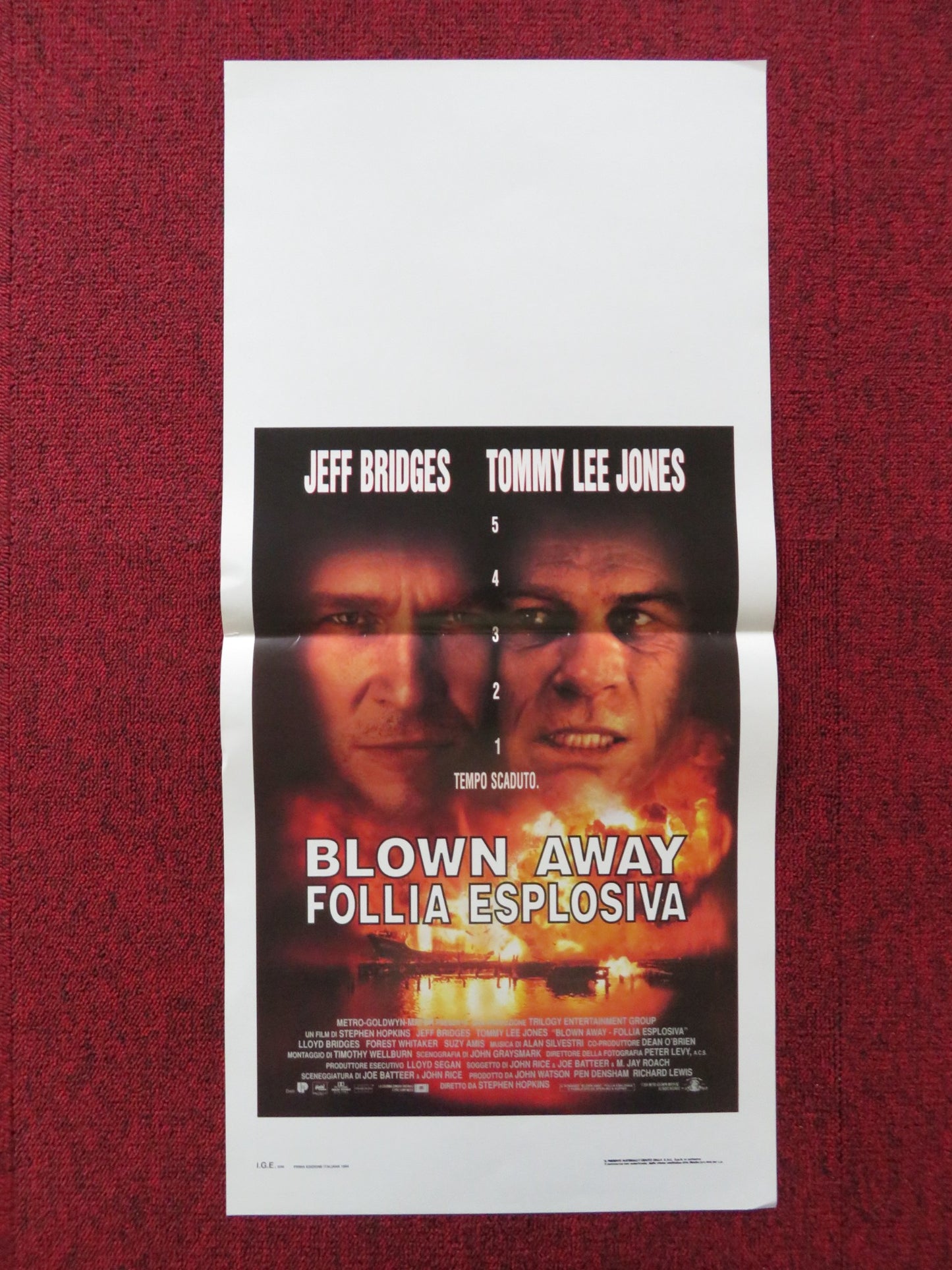 BLOWN AWAY ITALIAN LOCANDINA POSTER JEFF BRIDGES TOMMY LEE JONES 1994