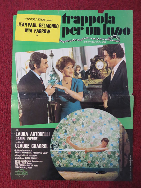 TRAPPOLA PER UN LUPO ITALIAN FOTOBUSTA POSTER JEAN-PAUL BELMONDO MIA FARROW 1972