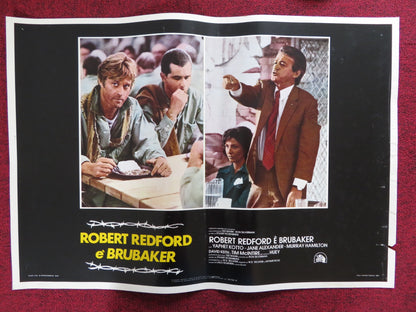 BRUBAKER - A ITALIAN FOTOBUSTA POSTER ROBERT REDFORD YAPHET KOTTO 1980