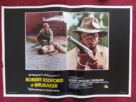 BRUBAKER - B ITALIAN FOTOBUSTA POSTER ROBERT REDFORD YAPHET KOTTO 1980