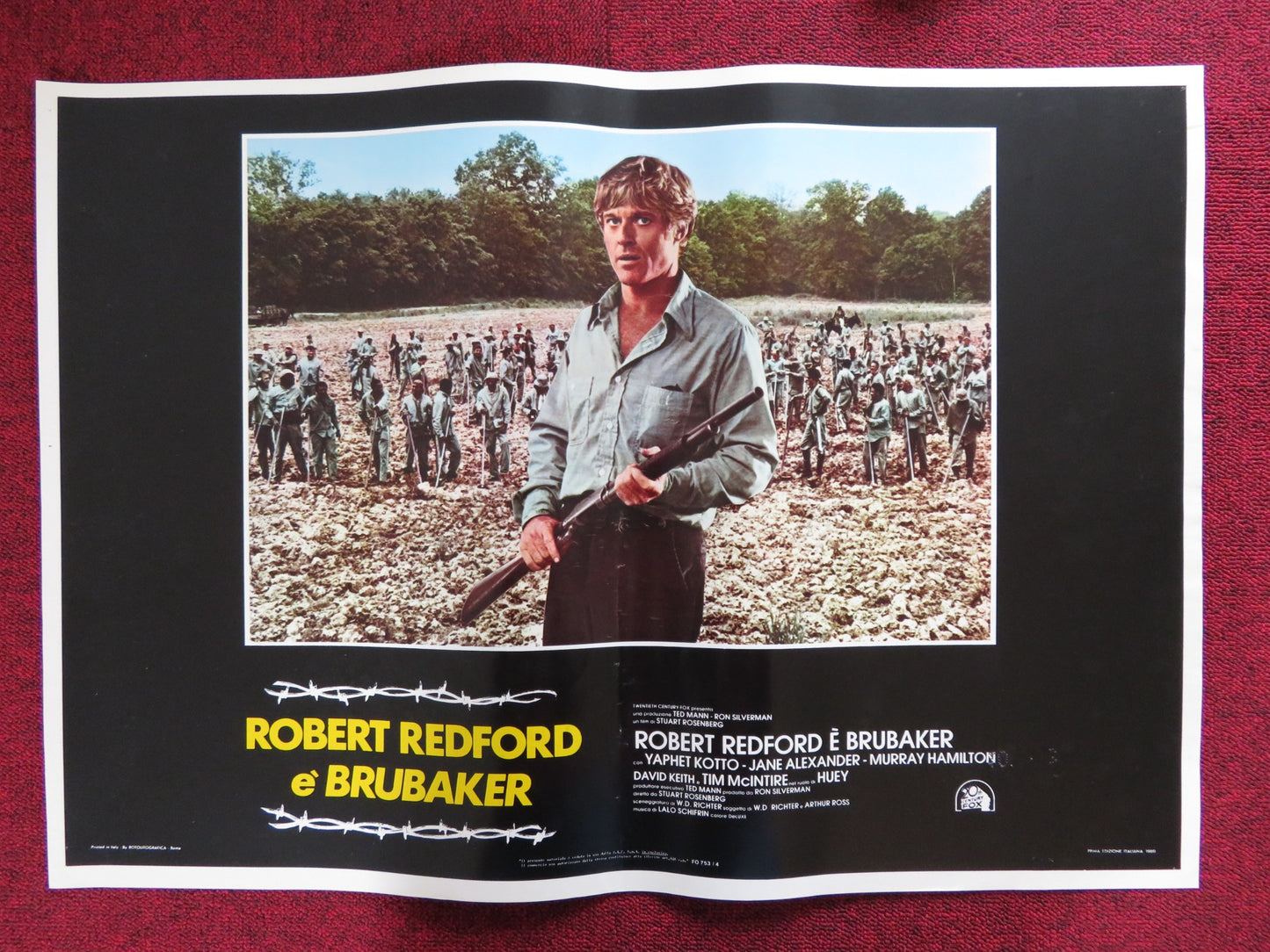 BRUBAKER - C ITALIAN FOTOBUSTA POSTER ROBERT REDFORD YAPHET KOTTO 1980