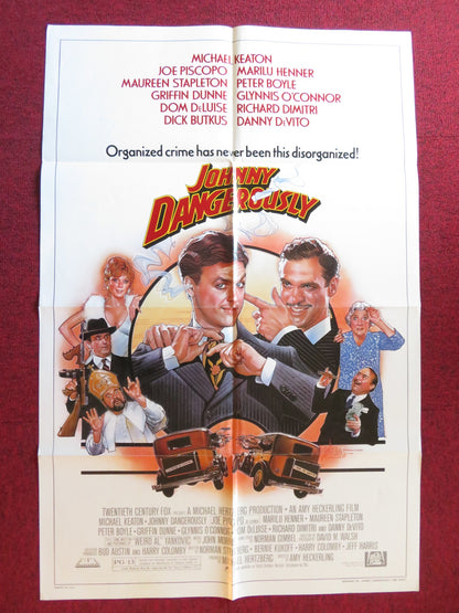 JOHNNY DANGEROUSLY FOLDED US ONE SHEET POSTER MICHAEL KEATON JOE PISCOPO 1984