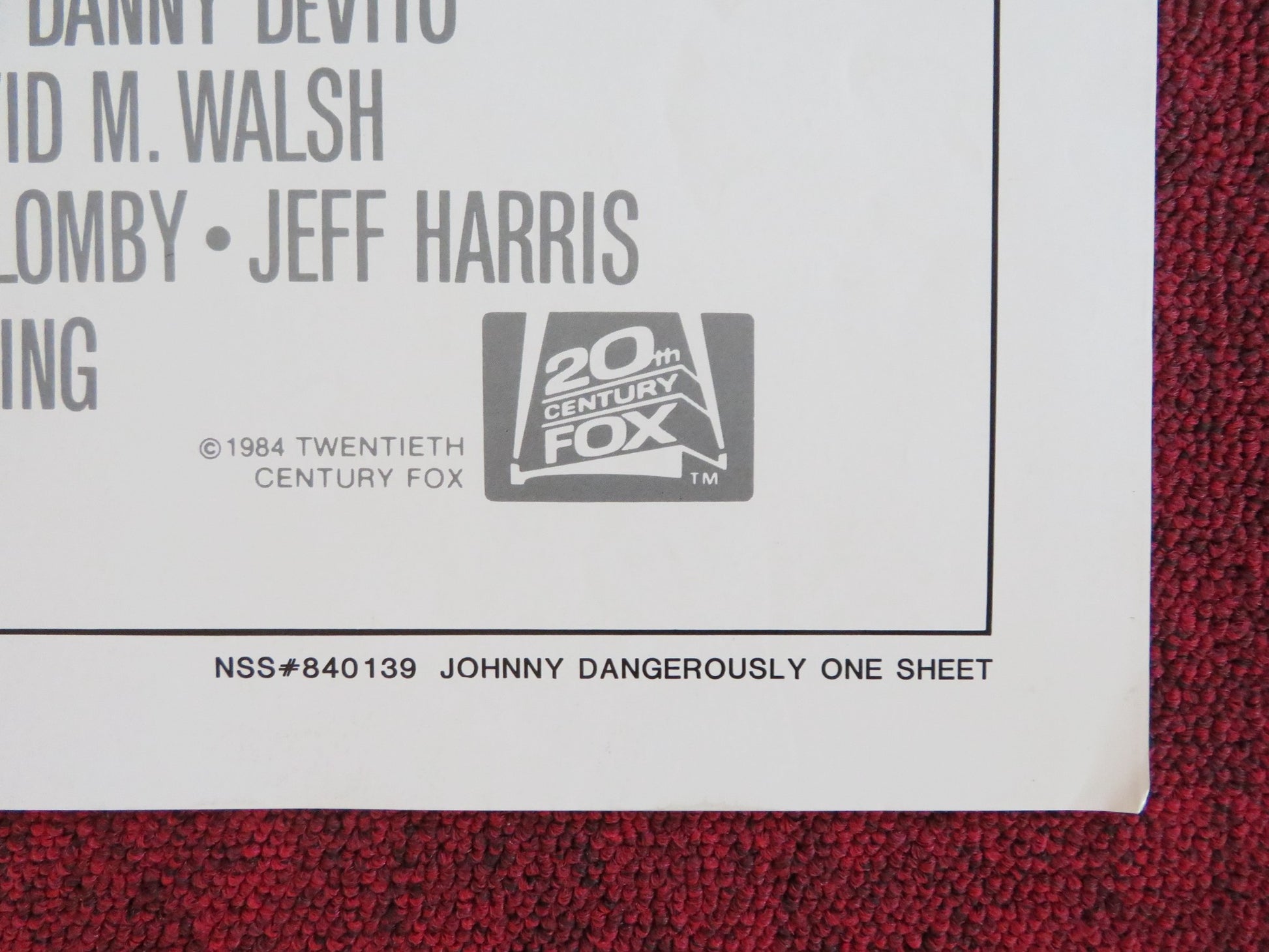 Johnny Dangerously Original Movie Poster (1984) Michael Keaton 27x41 Folded