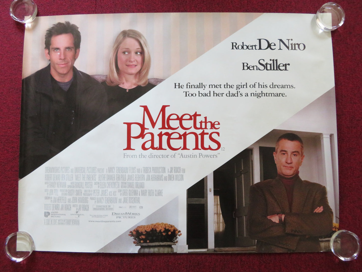 MEET THE PARENTS UK QUAD (30"x 40") ROLLED POSTER ROBERT DE NIRO B. STILLER 2000