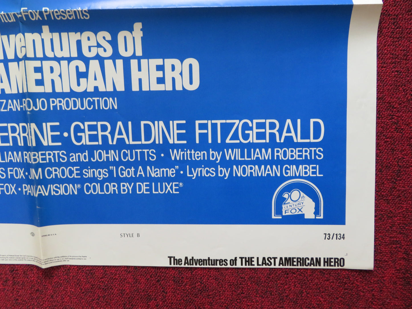 THE LAST AMERICAN HERO - STYLE B FOLDED US ONE SHEET POSTER JEFF BRIDGES 1973