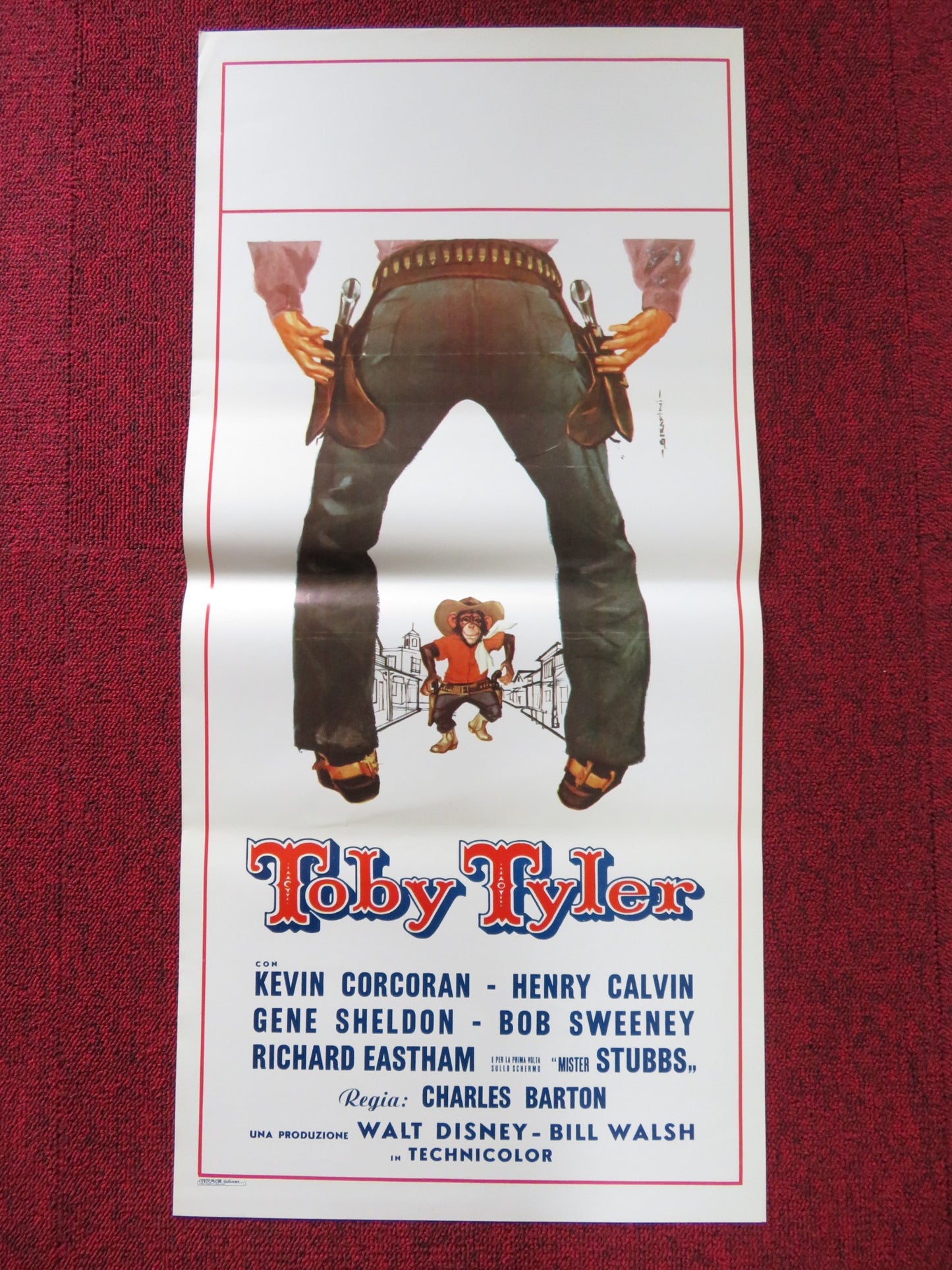 TOBY TYLER ITALIAN LOCANDINA POSTER DISNEY KEVIN CORCORAN 1960