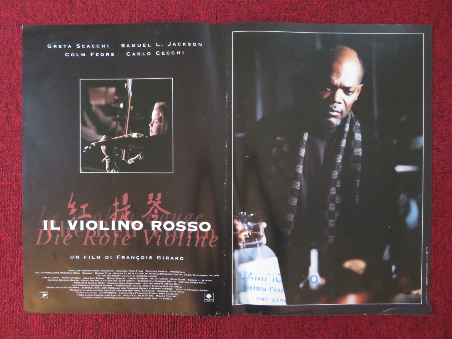 THE RED VIOLIN ITALIAN FOTOBUSTA POSTER GRETA SCACCHI SAMUEL L. JACKSON 1998