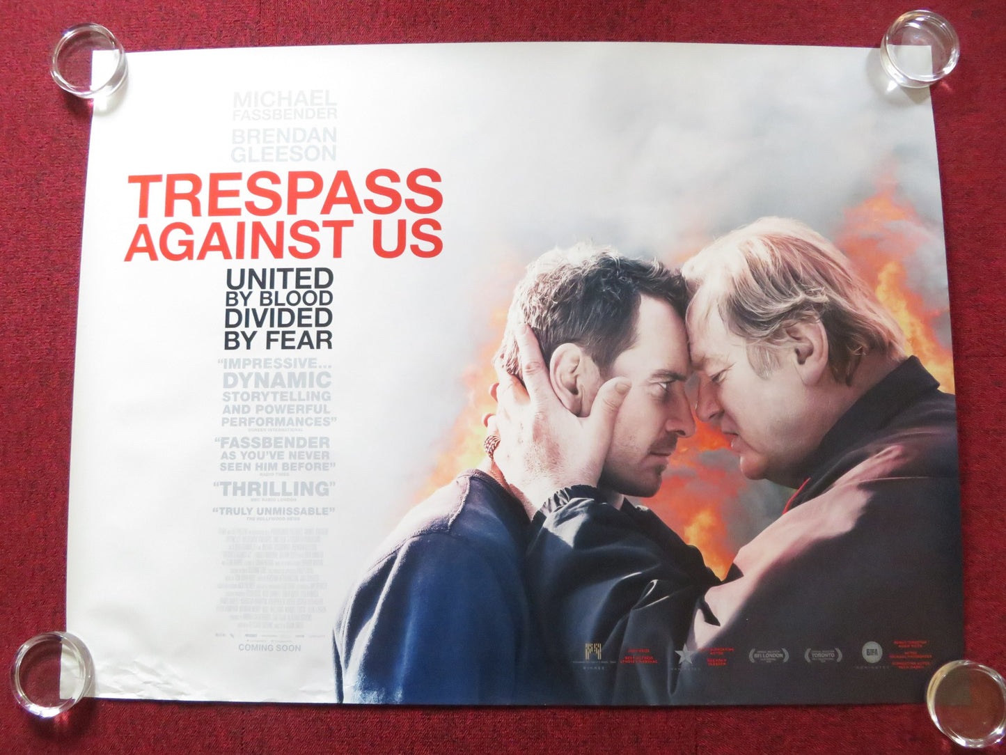 TRESPASS AGAINST US UK QUAD ROLLED POSTER MICHAELL FASSBENDER B. GLEESON 2016