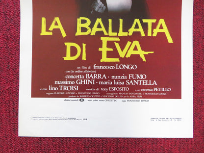 LA BALLATA DI EVA ITALIAN LOCANDINA POSTER IDA DI BENEDETTO 1985