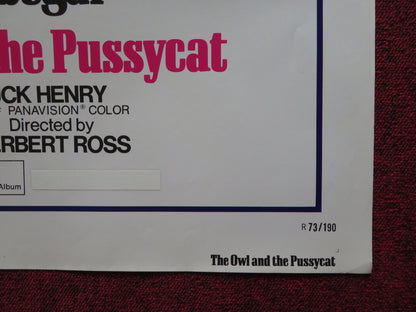 THE OWL AND THE PUSSYCAT FOLDED US ONE SHEET POSTER BARBRA STRIESAND 1973