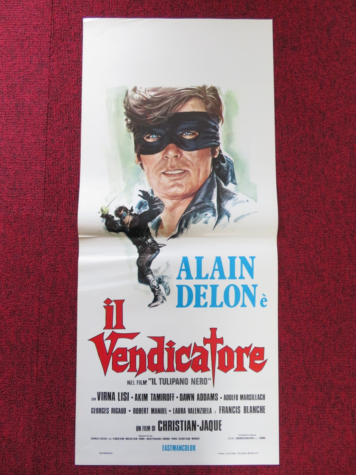 THE BLACK TULIP ITALIAN LOCANDINA POSTER ALAIN DELON VIRNA LISI 1964