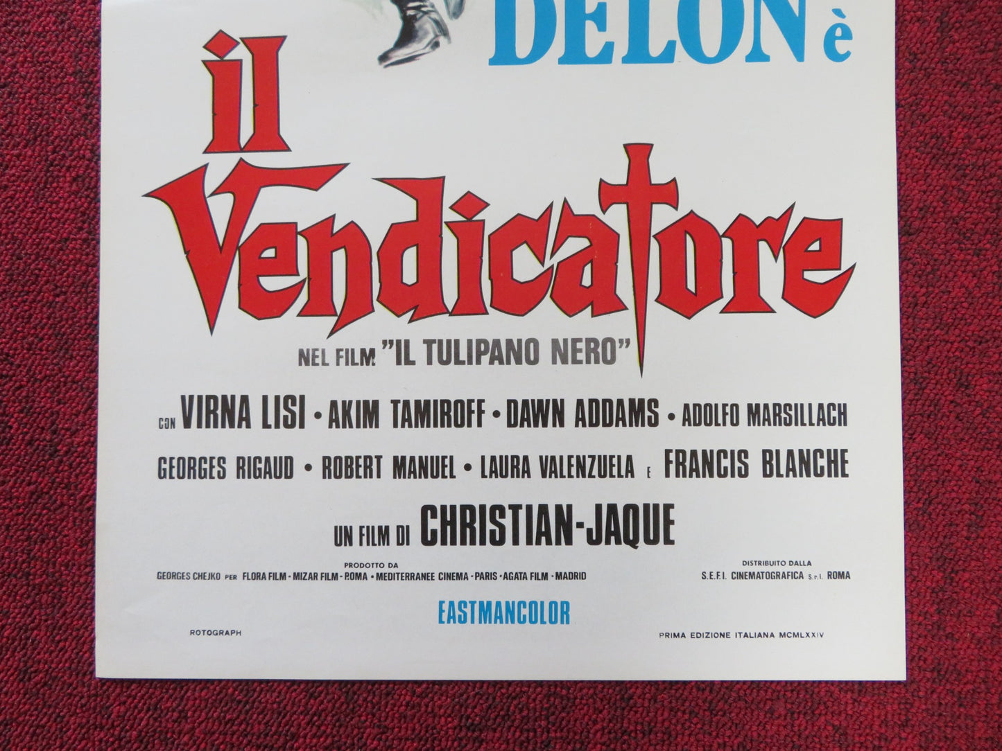 THE BLACK TULIP ITALIAN LOCANDINA POSTER ALAIN DELON VIRNA LISI 1964