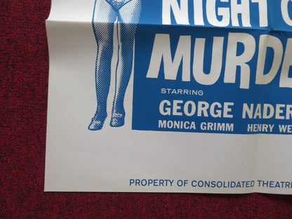 MANHATTAN NIGHT OF MURDER FOLDED US ONE SHEET POSTER GEORGE NADER 1967