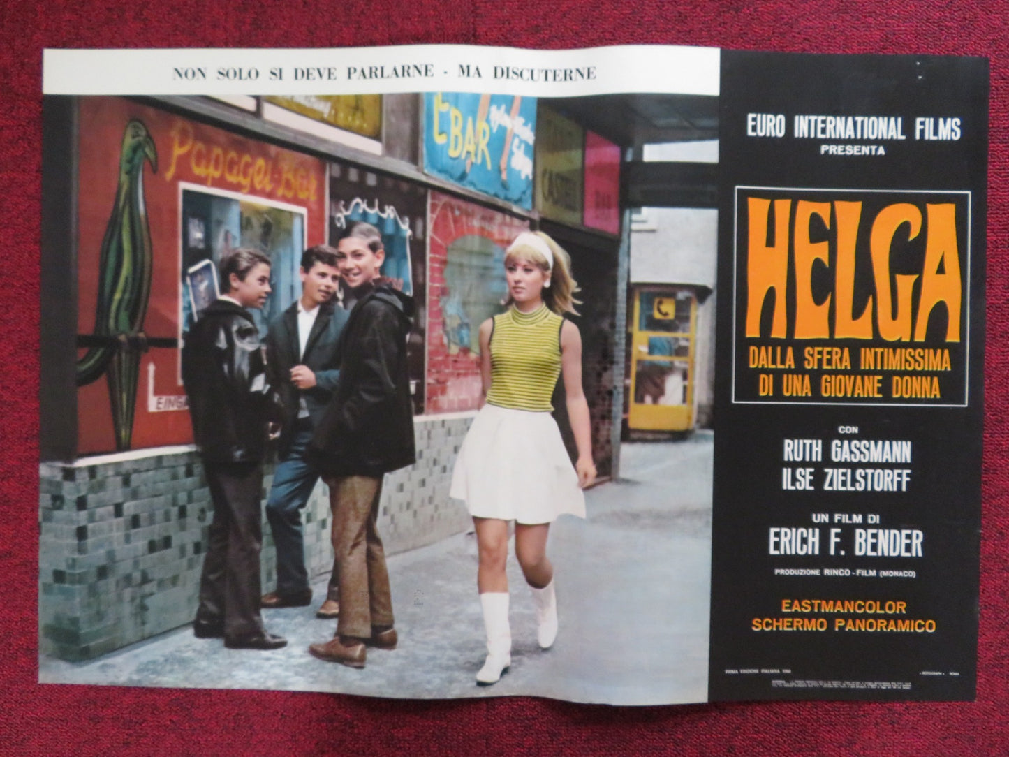 HELGA - F ITALIAN FOTOBUSTA POSTER RUTH GASSMAN ILSE ZIELSTORFF 1968