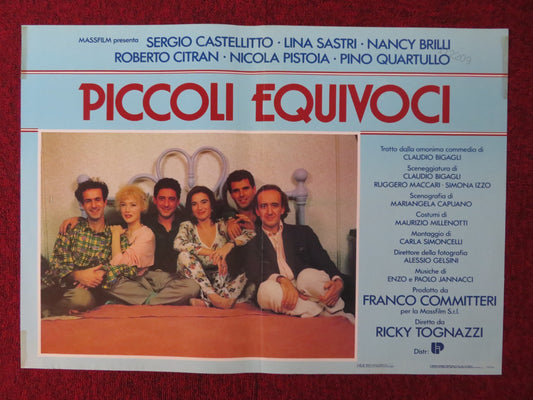 PICCOLI EQUIVOCI ITALIAN FOTOBUSTA POSTER SERGIO CASTELLITTO LINA SASTRI 1989