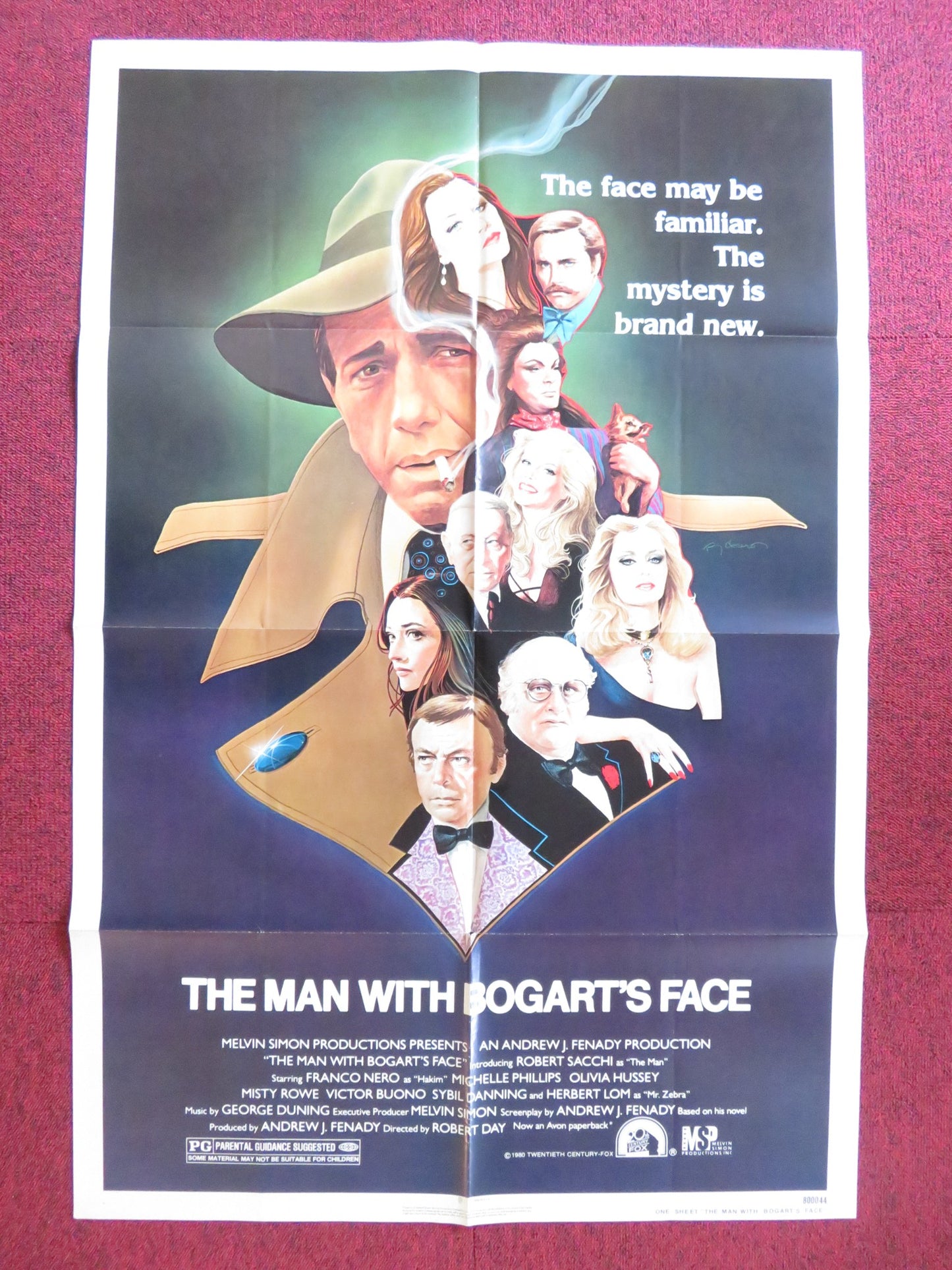 THE MAN WITH BOGART'S FACE FOLDED US ONE SHEET POSTER ROBERT SACCHI F. NERO 1980