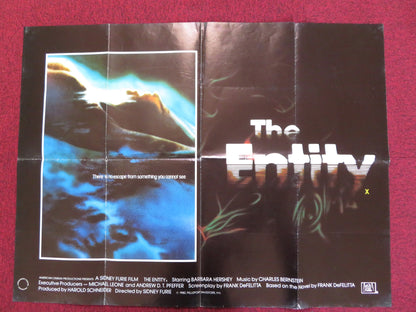 THE ENTITY UK QUAD POSTER FOLDED BARBARA HERSHEY RON SILVER 1982