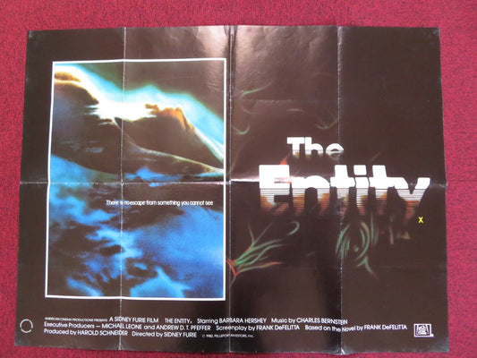 THE ENTITY UK QUAD POSTER FOLDED BARBARA HERSHEY RON SILVER 1982