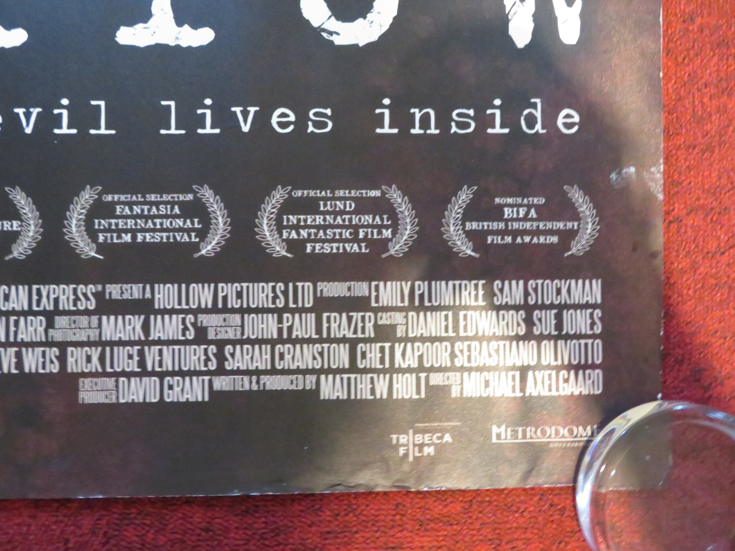 HOLLOW - SIGNED UK QUAD ROLLED POSTER EMILY PLUMTREE SAM STOCKMAN 2011