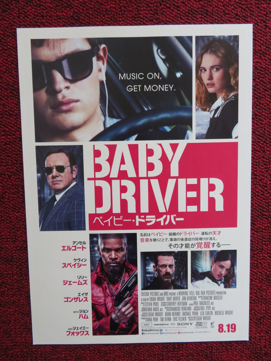 BABY DRIVER JAPANESE CHIRASHI (B5) POSTER ANSEL ELGORT JAMIE FOXX 2017