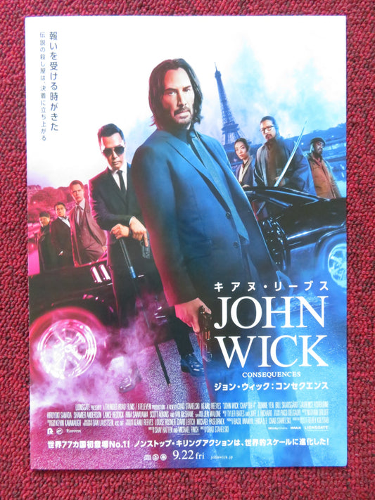 JOHN WICK 4 JAPANESE CHIRASHI (B5) POSTER KEANU REEVES LAURENCE FISHBURNE 2023