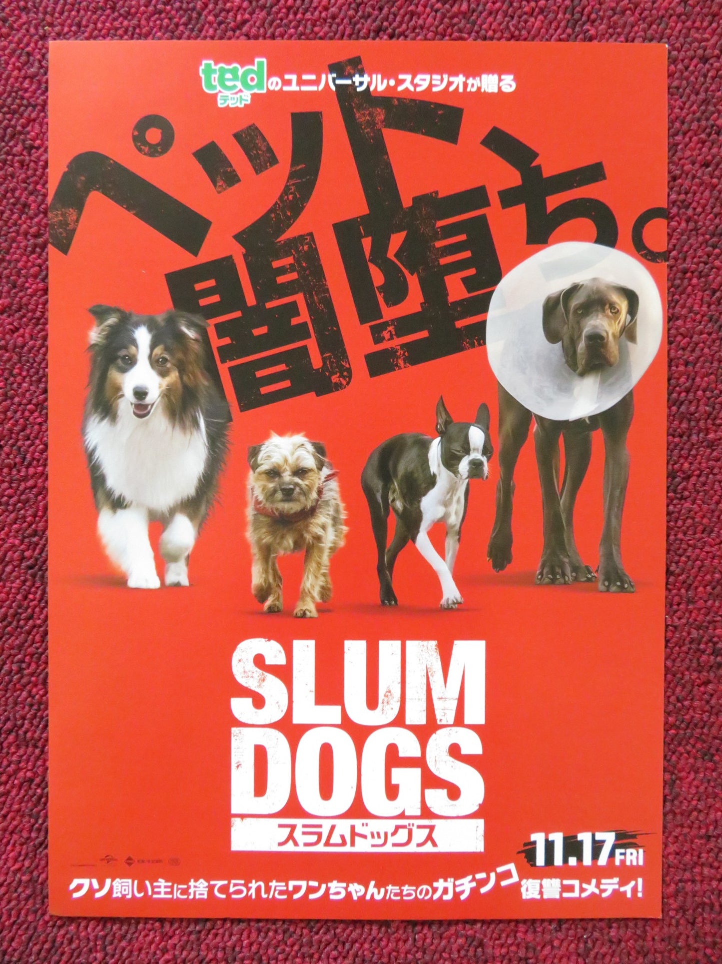 STRAYS / SLUM DOGS JAPANESE CHIRASHI (B5) POSTER WILL FERRELL JAMIE FOXX 2023