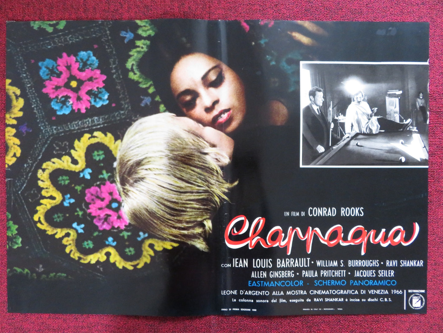 CHAPPAQUA - B ITALIAN FOTOBUSTA POSTER CONRAD ROOKS JEAN LOUIS BARRAULT 1968