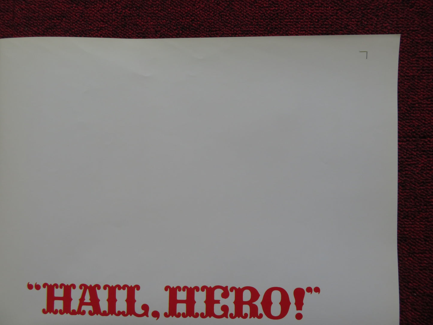 HAIL, HERO FOLDED US ONE SHEET POSTER ARTHUR KENNEDY TERESA WRIGHT 1969