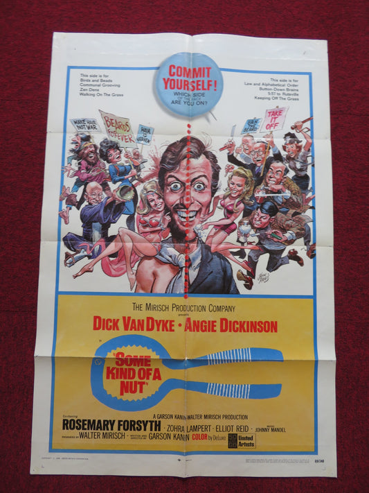 SOME KIND OF A NUT FOLDED US ONE SHEET POSTER DICK VAN DYKE ANGIE DICKINSON 1969