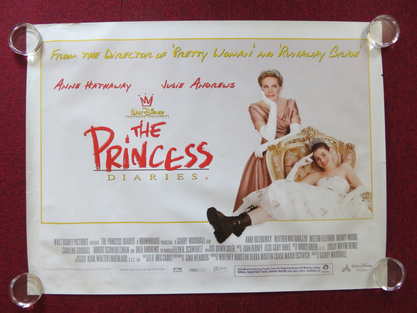 THE PRINCESS DIARIES UK QUAD (30"x 40") ROLLED POSTER JULIE ANDREWS 2001