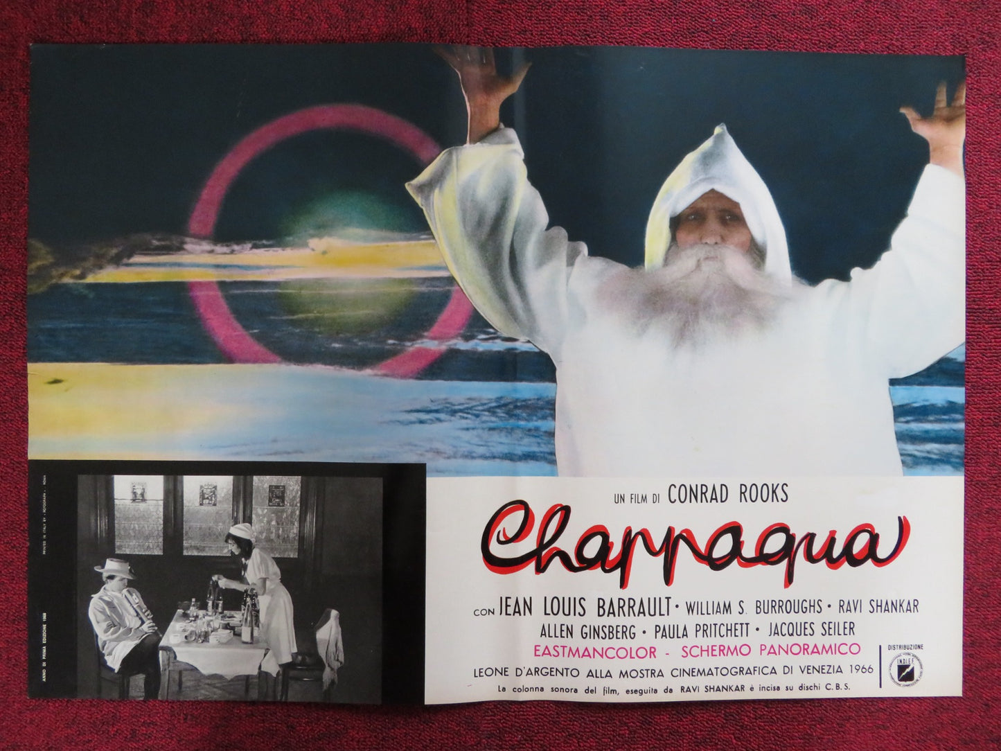 CHAPPAQUA - E ITALIAN FOTOBUSTA POSTER CONRAD ROOKS JEAN LOUIS BARRAULT 1968