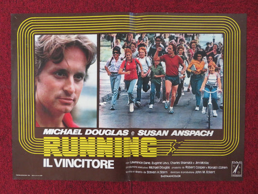 RUNNING - IL VINCITORE / RUNNING - C ITALIAN FOTOBUSTA POSTER M. DOUGLAS 1979