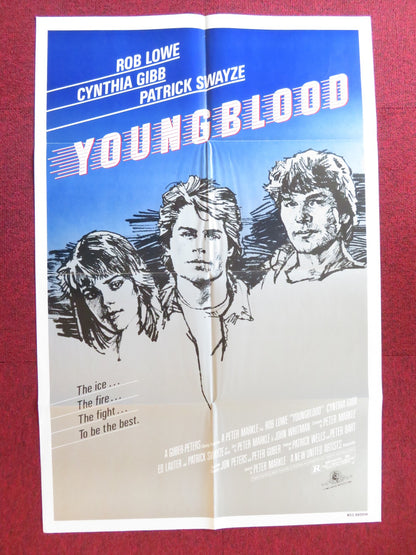 YOUNGBLOOD FOLDED US ONE SHEET POSTER ROB LOWE CYNTHIA GIBB 1986