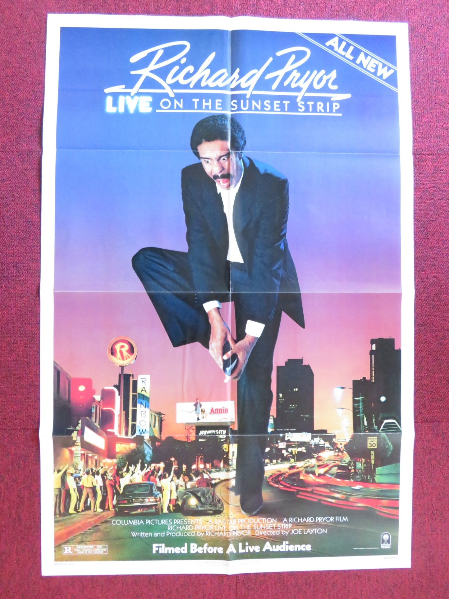 RICHARD PRYOR: LIVE ON THE SUNSET STRIP FOLDED US ONE SHEET POSTER PRYOR 1982