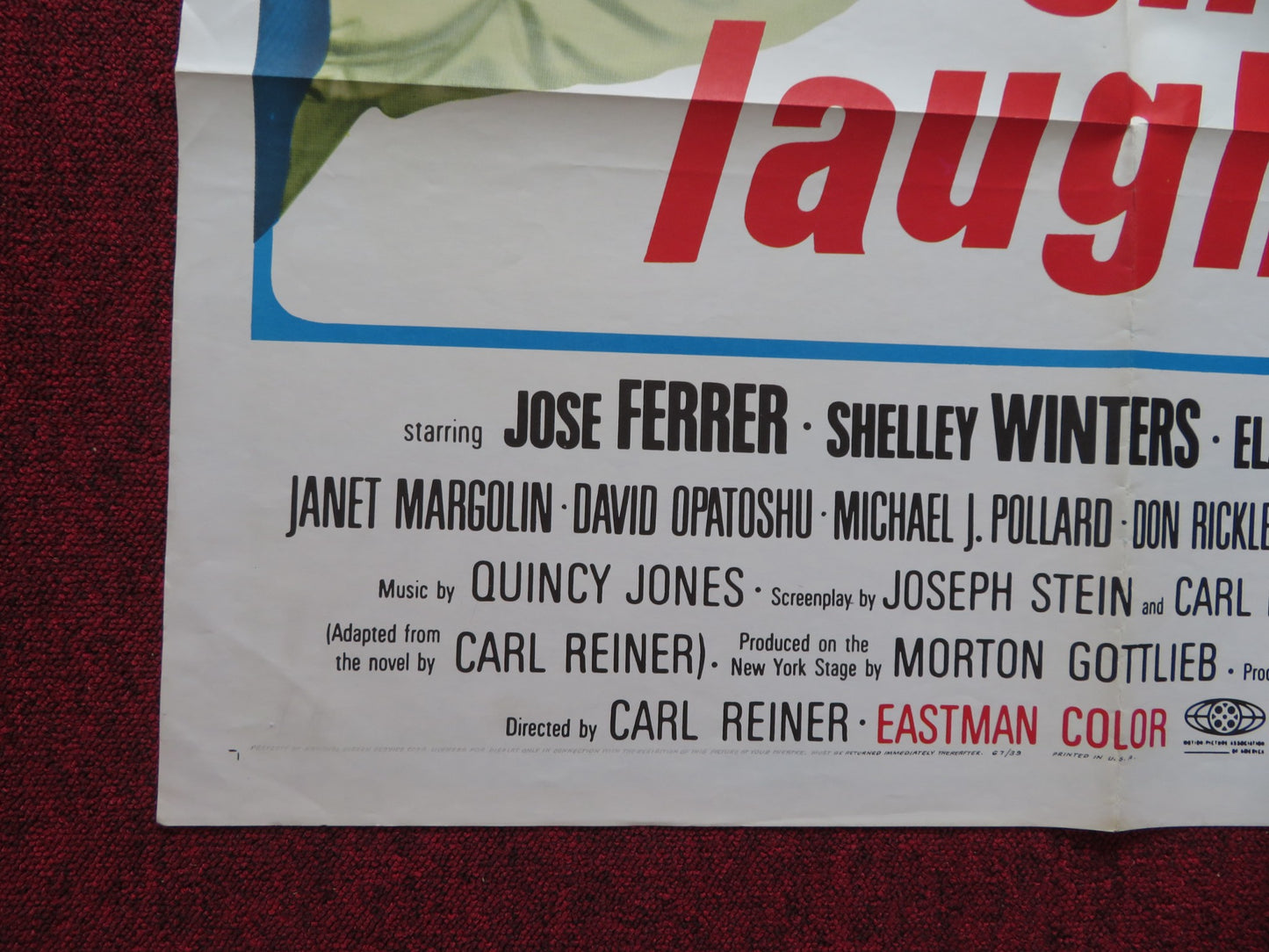 ENTER LAUGHING FOLDED US ONE SHEET POSTER JOSE FERRER SHELLEY WINTERS 1967