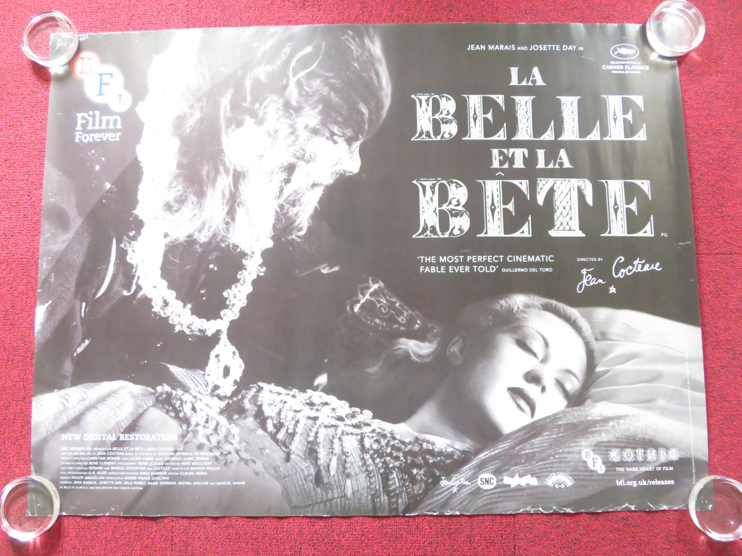 LA BELLE ET LA BETE UK QUAD (30"x 40") ROLLED POSTER JEAN COCTEAU BFI 2013