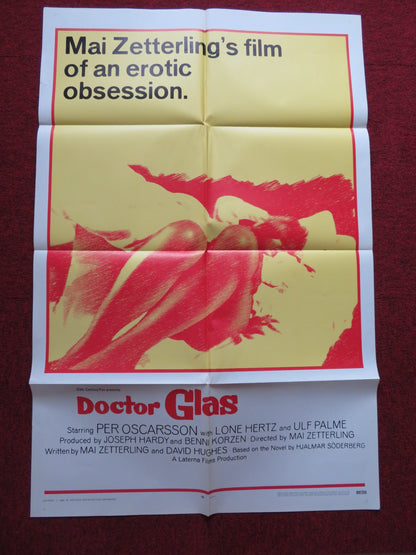 DOCTOR GLAS FOLDED US ONE SHEET POSTER PER OSCARSSON LONE HERTZ 1969