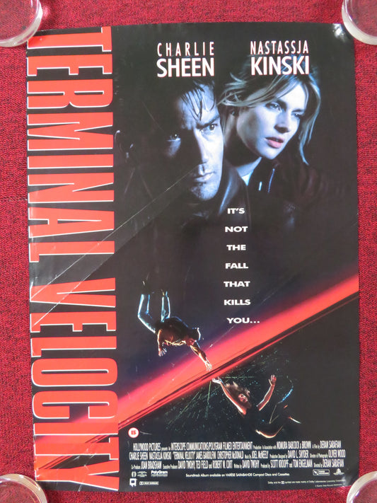 TERMINAL VELOCITY VHS POSTER CHARLIE SHEEN NASTASSJA KINSKI 1994