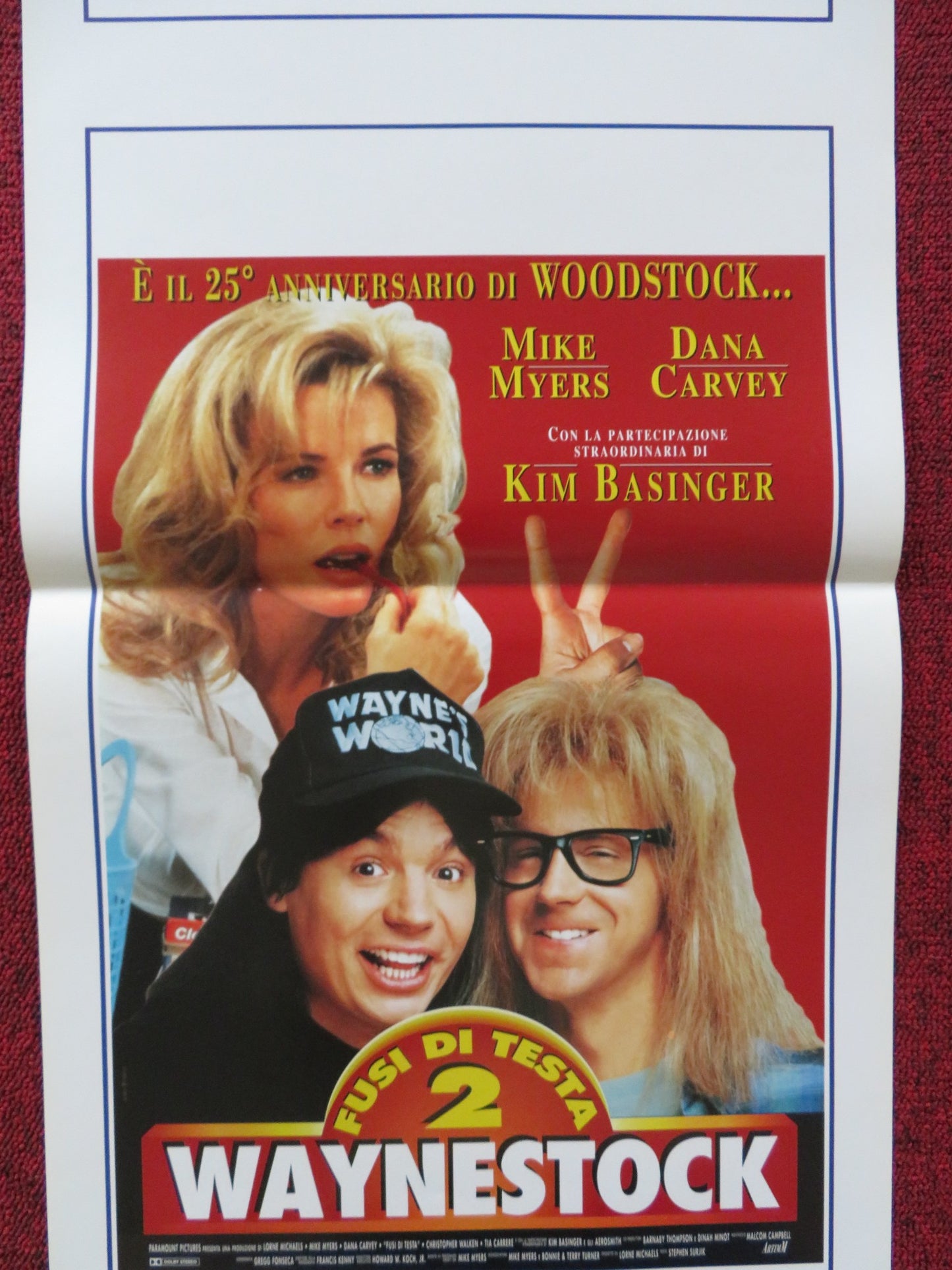 WAYNE'S WORLD 2 ITALIAN LOCANDINA POSTER MIKE MYERS DANA CARVEY 1994