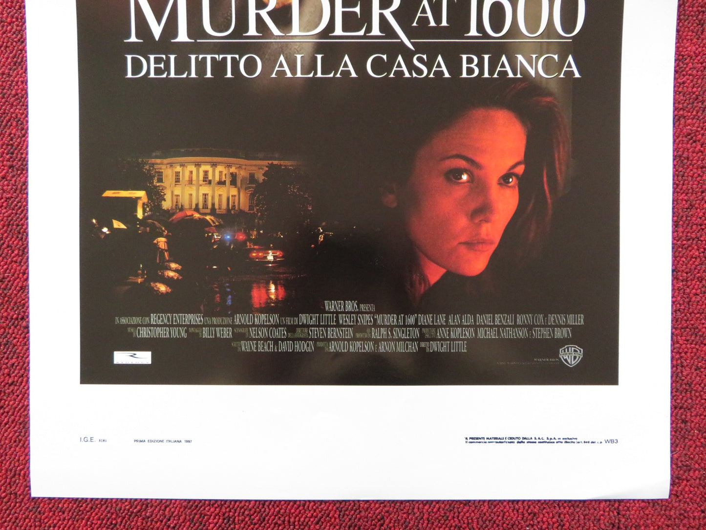 MURDER AT 1600 ITALIAN LOCANDINA POSTER WESLEY SNIPES DIANE LANE 1997