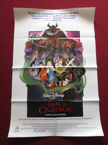 THE BLACK CAULDRON FOLDED US ONE SHEET POSTER DISNEY FREDDIE JONES 1985