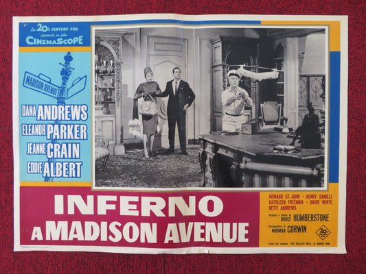 INFERNO A MADISON AVENUE - B ITALIAN FOTOBUSTA POSTER ANDREWS PARKER 1961