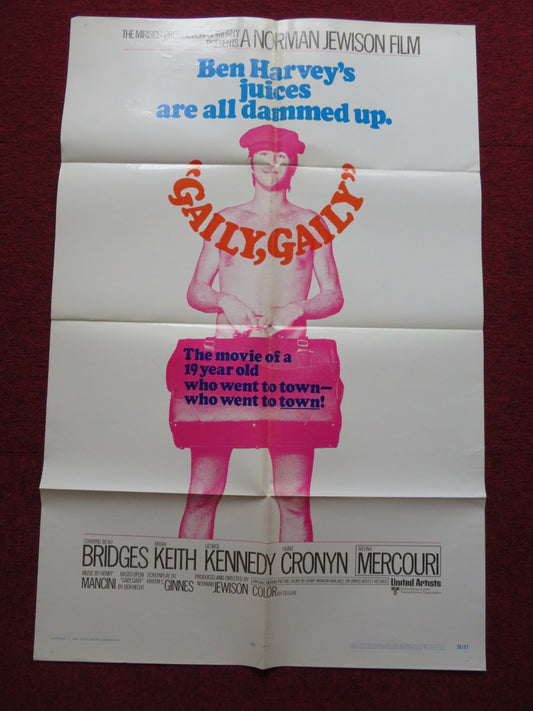 GAILY, GAILY FOLDED US ONE SHEET POSTER BEAU BRIDGES BRIAN KEITH 1969