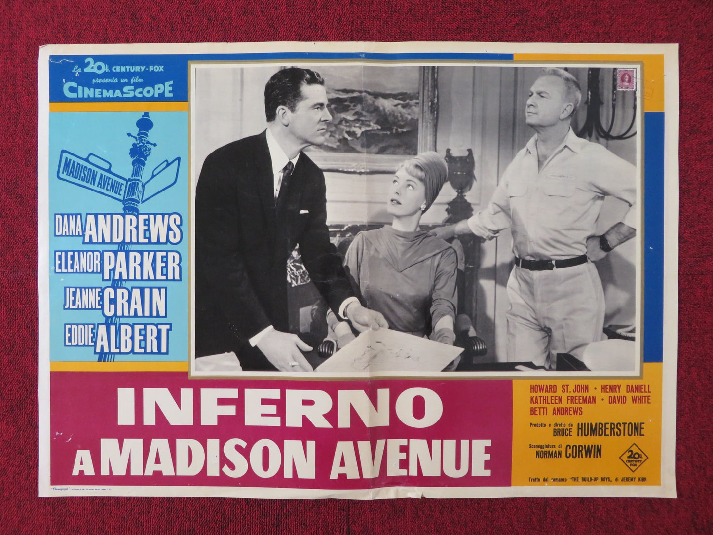 INFERNO A MADISON AVENUE - D ITALIAN FOTOBUSTA POSTER ANDREWS PARKER 1961