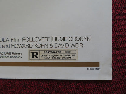 ROLLOVER FOLDED US ONE SHEET POSTER JANE FONDA KRIS KRISTOFFERSON 1981