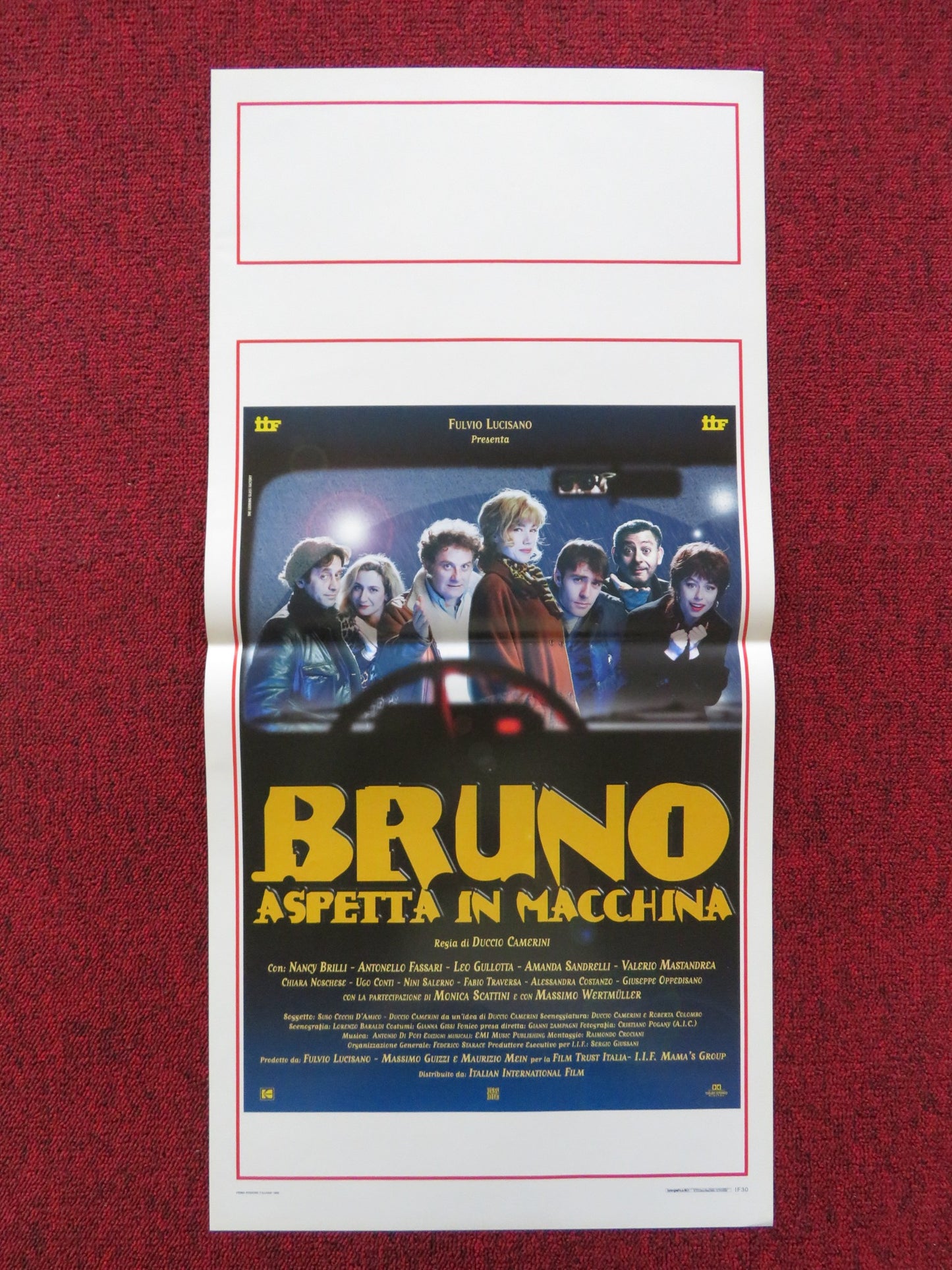 BRUNO ASPETTA IN MACCHINA ITALIAN LOCANDINA POSTER NANCY BRILLI A. FASSARI 1996