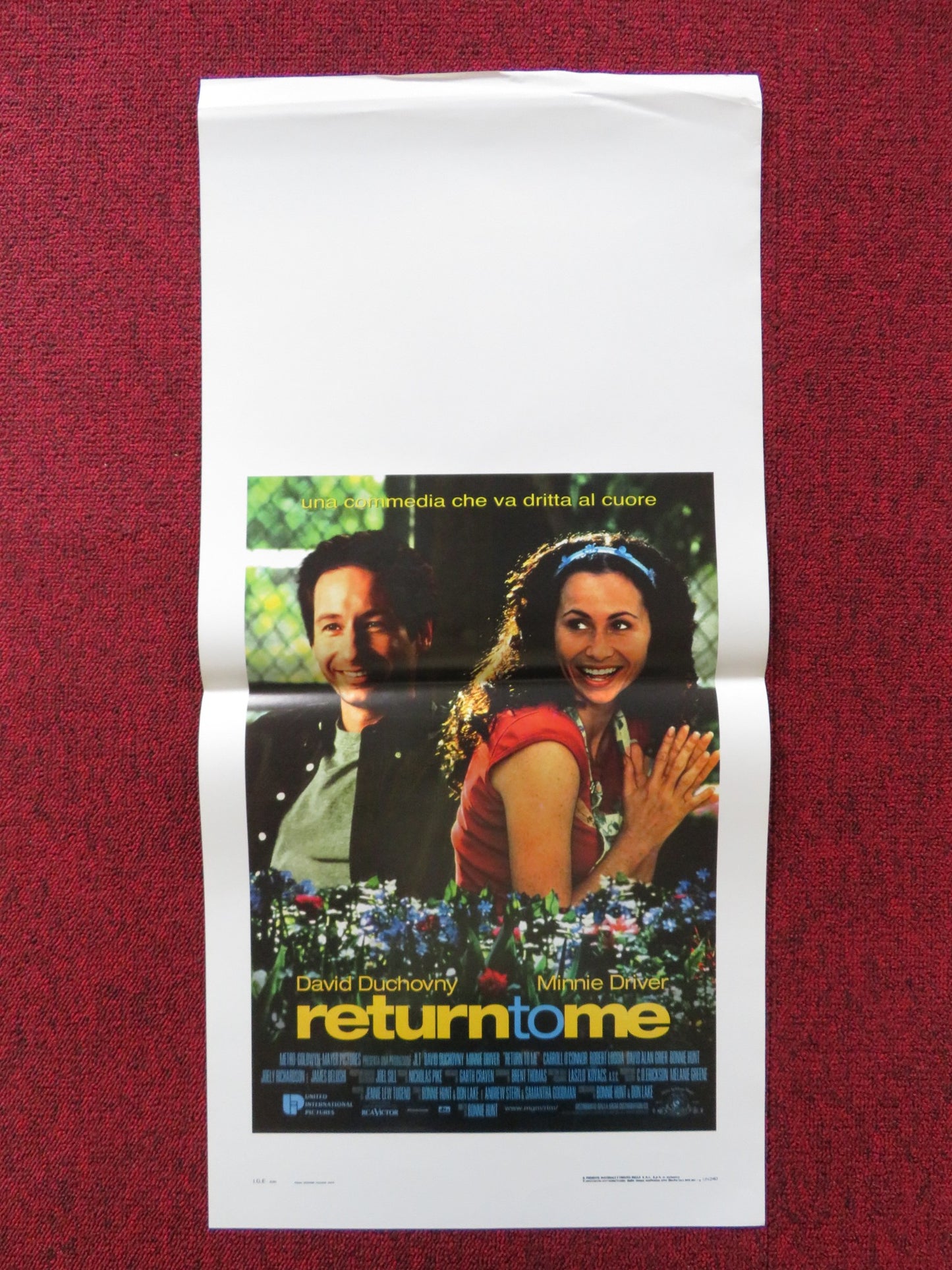 RETURN TO ME ITALIAN LOCANDINA POSTER DAVID DUCHOVNY MINNIE DRIVER 2000